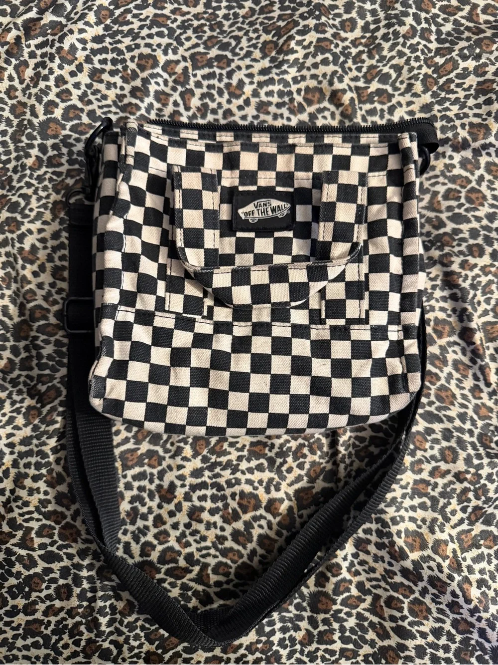 Vans Black & White Checkerboard Crossbody Bag